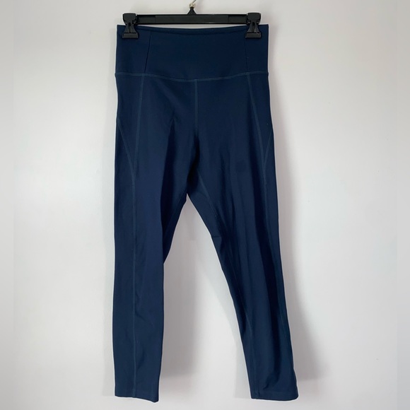 Girlfriend Collective Compressive High Rise Leggings in Navy Blue - Picture 7 of 8